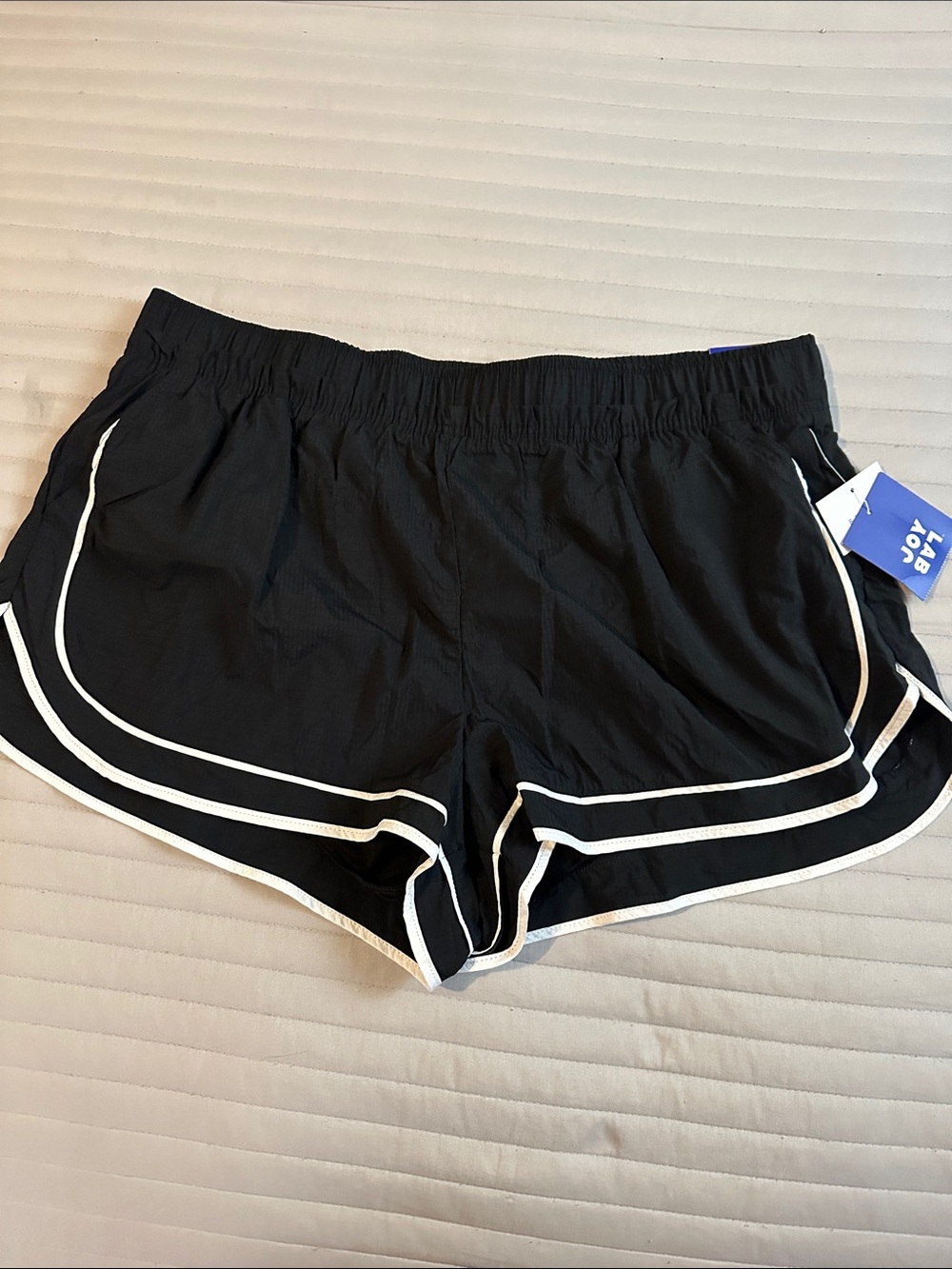 JoyLab Black Athletic Shorts with White Trim
